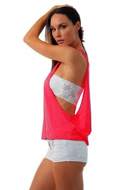 Pure Color Scoop Spaghetti Strap Sexy Vest